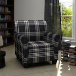 Fotoliu cu pernă, negru, material textil GartenMobel Dekor