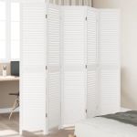 Paravan cameră 5 panouri, alb, lemn masiv paulownia GartenMobel Dekor