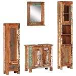 Set mobilier de baie, 4 piese, lemn masiv recuperat GartenMobel Dekor