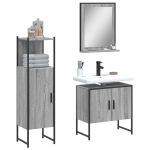 Set dulapuri de baie, 3 piese, gri sonoma, lemn prelucrat GartenMobel Dekor