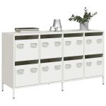 Dulap, alb, 135x39x73,5 cm, oțel laminat la rece GartenMobel Dekor