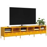 Dulap TV, galben muștar, 202x39x43,5 cm, oțel laminat la rece GartenMobel Dekor