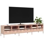 Dulap TV, roz, 202x39x43,5 cm, oțel laminat la rece GartenMobel Dekor