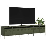 Dulap TV, verde măsliniu, 202x39x43,5 cm, oțel laminat la rece GartenMobel Dekor