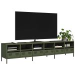 Dulap TV, verde măsliniu, 202x39x43,5 cm, oțel laminat la rece GartenMobel Dekor