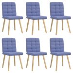 Scaune de sufragerie 6 buc țesătură Jeans Blue GartenMobel Dekor