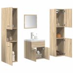 Set mobilier de baie, 5 piese, stejar sonoma, lemn prelucrat GartenMobel Dekor
