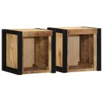 Noptiere 2 buc 40x35x40 cm lemn masiv de mango GartenMobel Dekor