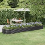 Strat înălțat grădină 396x100x36 cm oțel vopsit electrostatic GartenMobel Dekor
