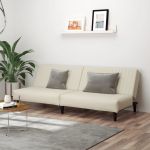 Canapea extensibilă cu 2 locuri, crem, catifea GartenMobel Dekor