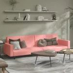 Canapea extensibilă cu 2 locuri, roz, catifea GartenMobel Dekor