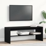 Dulap TV Stejar Negru 100x40x40 cm Lemn prelucrat GartenMobel Dekor