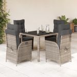 Set mobilier de grădină cu perne, 5 piese, gri, poliratan GartenMobel Dekor