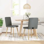 Scaune de sufragerie, 2 buc., gri închis, material textil GartenMobel Dekor