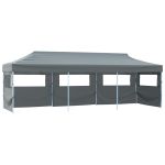 Cort petrecere pliabil cu 5 pereți laterali, antracit, 3 x 9 m GartenMobel Dekor