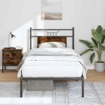 Cadru pat fără saltea stejar fumuriu, 90x190 cm, lemn prelucrat GartenMobel Dekor