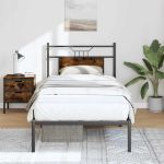 Cadru pat fără saltea stejar fumuriu, 90x200 cm, lemn prelucrat GartenMobel Dekor