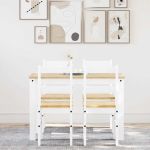 Set de sufragerie din 5 piese Panama din lemn masiv de pin alb GartenMobel Dekor