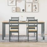 Set de sufragerie din 5 piese Panama din lemn masiv de pin gri GartenMobel Dekor
