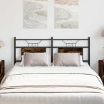 Tăblie stejar afumat 137 cm Lemn și oțel prelucrat GartenMobel Dekor