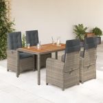 Set mobilier de grădină cu perne, 5 piese, gri, poliratan GartenMobel Dekor