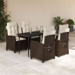 Set mobilier de grădină, 5 piese, cu perne, maro, poliratan GartenMobel Dekor