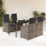 Set mobilier de grădină cu perne, 5 piese, gri, poliratan GartenMobel Dekor