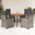 Set mobilier de grădină cu perne, 5 piese, gri, poliratan GartenMobel Dekor