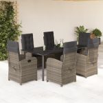 Set mobilier de grădină cu perne, 7 piese, gri, poliratan GartenMobel Dekor