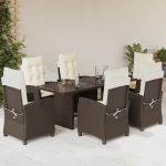 Set mobilier de grădină cu perne, 7 piese, maro, poliratan GartenMobel Dekor