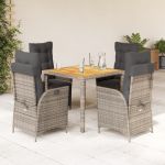 Set mobilier de grădină cu perne, 5 piese, gri, poliratan GartenMobel Dekor