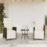 Scaun de grădină rabatabil cu suport picioare,2 buc., poliratan GartenMobel Dekor