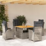 Set mobilier de grădină cu perne, 5 piese, gri, poliratan GartenMobel Dekor