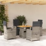 Set mobilier de grădină cu perne, 5 piese, gri, poliratan GartenMobel Dekor