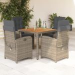 Set mobilier de grădină cu perne, 5 piese, gri, poliratan GartenMobel Dekor