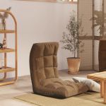 Scaun de podea pliabil, maro, material textil GartenMobel Dekor