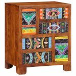 Bufetă multicolor 50x35x60 din lemn masiv de salcâm GartenMobel Dekor