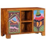 Bufetă multicolor 90x35x60 din lemn masiv de salcâm GartenMobel Dekor