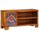 Dulap TV multicolor 90x30x45 din lemn masiv de salcam GartenMobel Dekor