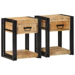 Noptiere 2 buc 40x35x50 cm lemn masiv de mango GartenMobel Dekor