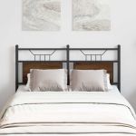 Tăblie de pat, stejar maro, 120 cm, lemn prelucrat și oțel GartenMobel Dekor