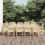 Set de masă pentru grădină, 11 piese, lemn masiv de pin GartenMobel Dekor