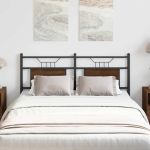 Tăblie de pat, stejar maro, 150 cm, lemn prelucrat și oțel GartenMobel Dekor