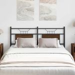 Tăblie de pat Stejar maro 137 cm Lemn și oțel prelucrat GartenMobel Dekor