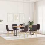 Scaune de bucătărie, 6 buc., maro închis, material textil GartenMobel Dekor