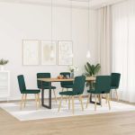 Scaune de bucătărie, 6 buc., verde închis, material textil GartenMobel Dekor