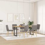 Scaune de sufragerie, 6 buc., gri taupe, material textil GartenMobel Dekor