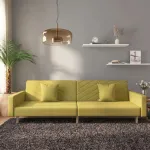 Canapea extensibilă cu 2 locuri, 2 perne, verde, textil GartenMobel Dekor