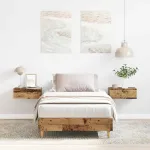 Cadru pat fără saltea Lemn vechi 90x190 cm Lemn prelucrat GartenMobel Dekor