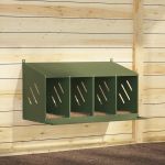Cuibă pentru pui cu 4 compartimente, metal verde măsline GartenMobel Dekor